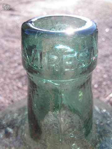 Vintage Demijohn Viresa käsinpuhallettu pullo vaasi art deco 1970, kuva 1