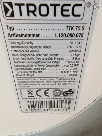 Trotec TTK 75 S ilmankuivain Saksalainen laatutuote, kuva 1