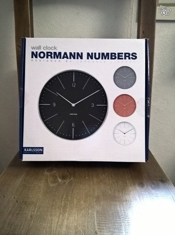 Uusi tyylikäs Karlsson Wall clock Normann numbers seinäkello, kuva 1