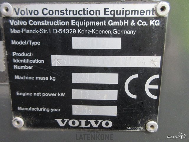 Volvo EC210CL Kaivinkone 20