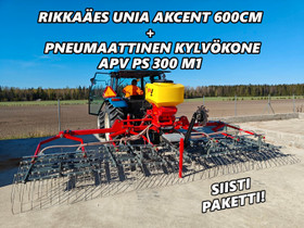 Unia Akcent 600cm APV piensiemenlaitteella, Maatalouskoneet, Kuljetuskalusto ja raskas kalusto, Urjala, Tori.fi