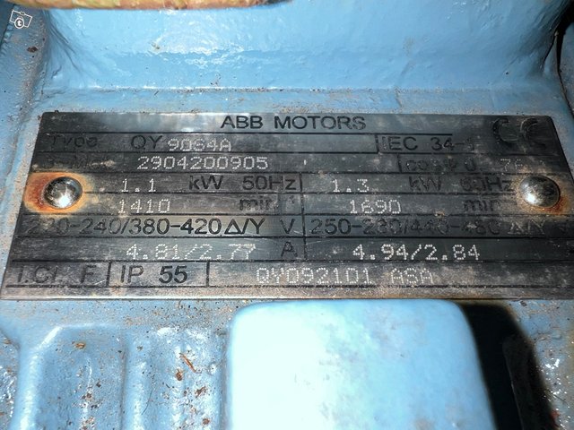 Sähkömoottori ABB 1,1kW 1410r/min 2