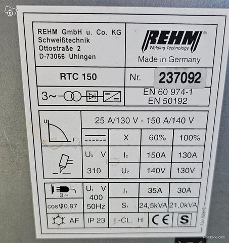 REHM RTC 150 Plasmaleikkuri 5