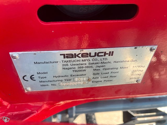 Takeuchi TB295W / Engcon, 3 kauhaa, Rasvari, Lämmitin 16