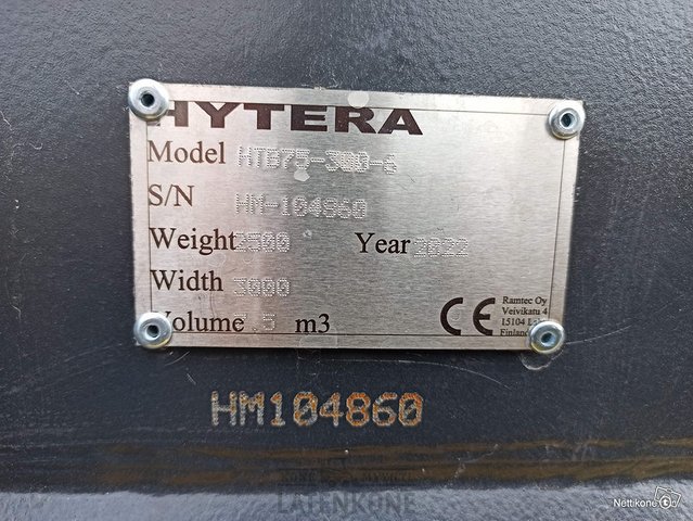 Hytera Kärkikippikauha 7.5m3 Volvo BM 10