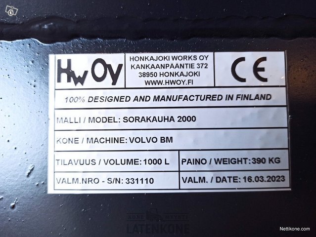 Volvo Sorakauha 200cm/1m3 HW 16