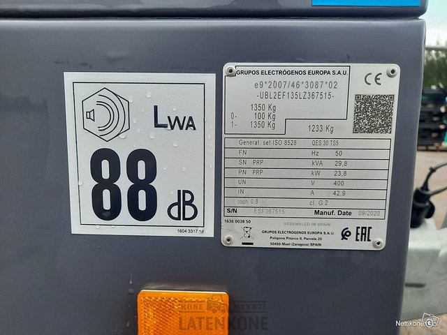 Atlas Copco QES 30 50 Hz Generaattori Vetovarustuksella ID 4349 9