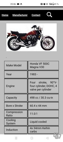 Honda v30 magna 500 2