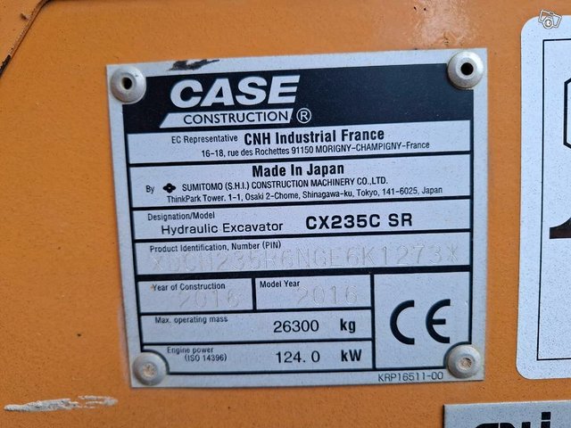 CASE CX 235 C SR / Lisähydrauliikka, Ilmastointi, 10