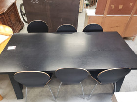 Elegantti mustasta puusta valmistettu keittin pytryhm kuudella tuolilla, Pydt ja tuolit, Sisustus ja huonekalut, Heinola, Tori.fi