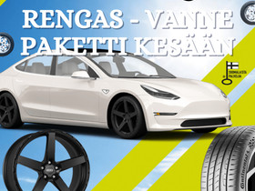 Kesrengas - vanne paketti Tesla Model 3, Renkaat ja vanteet, Salo, Tori.fi