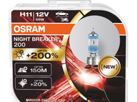 H11 Osram NightBreaker 200, +200% polttimopari