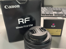 Canon RF 50mm F1.8 STM + B+M UV lens, Objektiivit, Kamerat ja valokuvaus, Espoo, Tori.fi