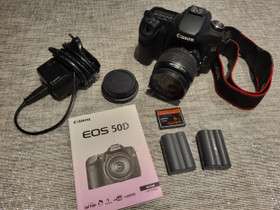 Canon EOS 50D + EF-S 18-55mm 3.5-5.6 IS objektiivi, Kamerat, Kamerat ja valokuvaus, Mikkeli, Tori.fi