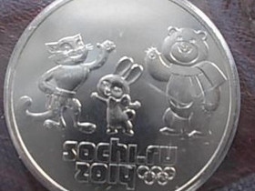 Venj 2014 25 ruplaa Sochi Mascots UNC, Rahat ja mitalit, Kerily, Helsinki, Tori.fi