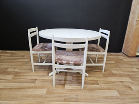 Pyöreäpöytä + jatkopala + 4 tuolia, Pöydät ja tuolit, Sisustus ja huonekalut, Oulu, Tori.fi