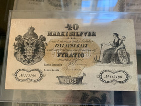 40 Markkaa 1862 ja muut arvosetelit, Rahat ja mitalit, Keräily, Seinäjoki, Tori.fi