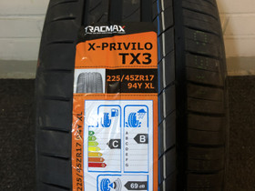 225/45R17 Tracmax TX3 uudet kesrenkaat., Renkaat ja vanteet, Helsinki, Tori.fi