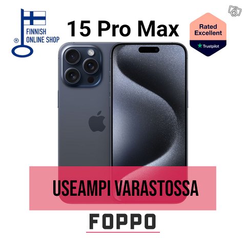 15 Pro Max puhelimia - Kotimainen yritys - Foppo