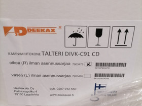 Ilmanvaihtokone Talteri DVIK-C91 CD R, LVI ja putket, Rakennustarvikkeet ja tykalut, Liminka, Tori.fi