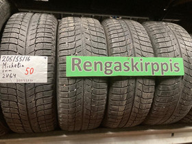 205/55R16 Michelin kytetyt kitkarenkaat , Renkaat ja vanteet, Vantaa, Tori.fi