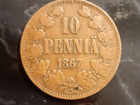 10 pennin 1867, Rahat ja mitalit, Keräily, Kuopio, Tori.fi