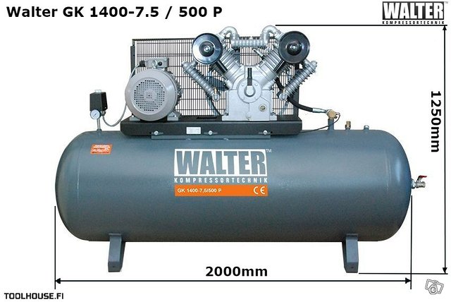Walter kompressori 7,5KW 500L 7