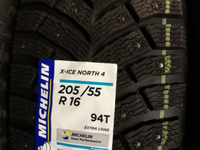 4kpl 205/55 R16 Michelin X-Ice North 4 nasta, Renkaat ja vanteet, Turku, Tori.fi