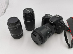 Canon EOS 60D järjestelmäkamera + 3 objektiivia, Kamerat, Kamerat ja valokuvaus, Kajaani, Tori.fi