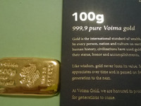 Voima gold Kultaharkko, Sveitsi, 100 g 9999 kultaa