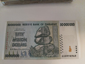 Zimbabwe 50 miljoonan dollarin seteli, Rahat ja mitalit, Kerily, Vaasa, Tori.fi