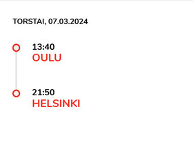 Oulu - Helsinki 7.3, Matkat, risteilyt ja lentoliput, Matkat ja liput, Oulu, Tori.fi