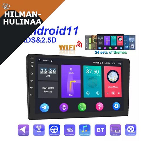 Uusi 2 Din 10.1'' Android 11 1+16 Autosoitin GPS WIFI BT FM RDS