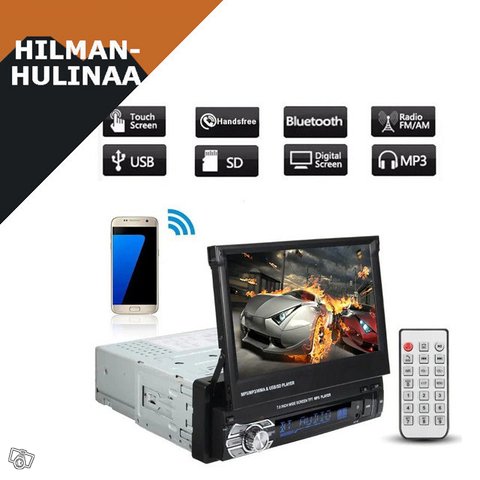 Uusi 1 Din 7" HD Autosoitin BT SD FM USB MP5