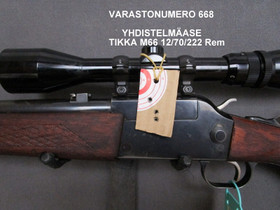 Tikka M66 12/70/222 Rem (668), Aseet ja patruunat, Metsästys ja kalastus, Kuhmo, Tori.fi