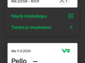 Meno-Paluu Tampere-Pello, Matkat, risteilyt ja lentoliput, Matkat ja liput, Tampere, Tori.fi