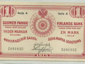 Suomi Seteli 1 markka 1915 Sarja A, Rahat ja mitalit, Keräily, Savonlinna, Tori.fi