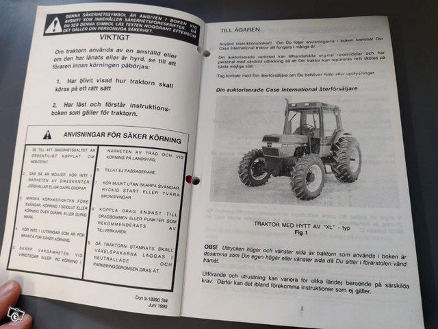 Case IH 495, 595 ja 695 traktoreiden ohjekirja SWE 2