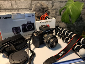 Canon EOS M50 järjestelmäkamera, musta 15-45 mm -o, Kamerat, Kamerat ja valokuvaus, Eura, Tori.fi