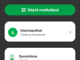 Savonlinna-Helsinki pe 15.3 klo:9:19 junalippu, Matkat, risteilyt ja lentoliput, Matkat ja liput, Savonlinna, Tori.fi