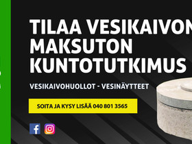 Vesikaivohuolto, kaivon desinfiointi, vesinäyte, Palvelut, Jyväskylä, Tori.fi Vesikaivohuolto, kaivon desinfiointi, vesinäyte, Palvelut, Jyväskylä, Tori.fi