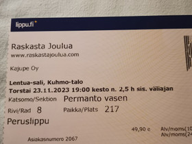 Lippu Raskasta Joulua, Muu musiikki ja soittimet, Musiikki ja soittimet, Kuhmo, Tori.fi