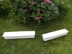 Kaksi valkoista kukkalaatikkoa 800mm, Ruukut, kivet ja koristeet, Piha ja puutarha, Kangasala, Tori.fi