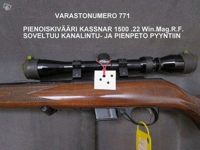 Pienkivääri Kassnar 1500 Win.Mag R.F. pienpetojen- ja kanalintujen netsästykseen, kuva 1