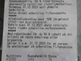 Eckerön bonusmatka , Matkat, risteilyt ja lentoliput, Matkat ja liput, Vantaa, Tori.fi