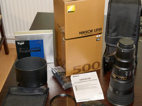 Nikon AF-S Nikkor 500mm F5.6E PF ED VR objektiivi, Objektiivit, Kamerat ja valokuvaus, Lahti, Tori.fi